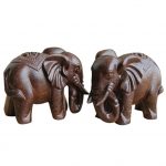 Feng Shui Wooden 1 Pair Of Elephants